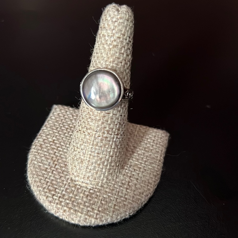 Silver Moonstone Statement Ring - image 1